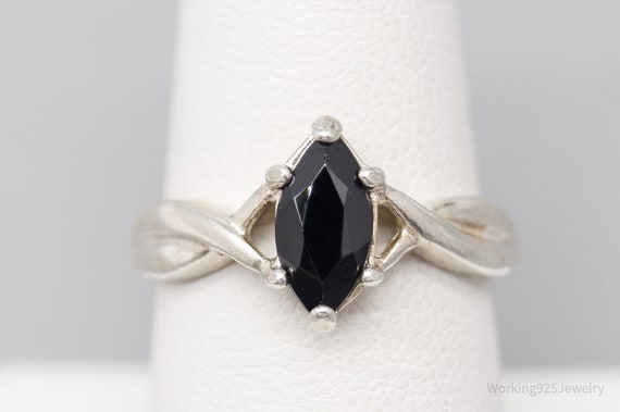 Vintage Avon Black Onyx Sterling Silver Ring - Si… - image 2