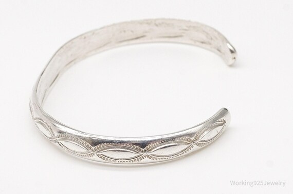 Vintage Native American Unsigned Silver Cuff Brac… - image 4