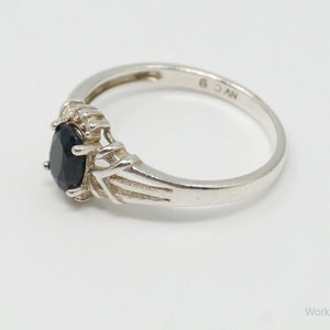 Vintage Sapphire Sterling Silver Ring Size 9 image 4