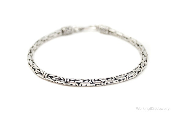 Vintage Byzantine Chain Balinese Sterling Silver … - image 1