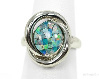 Vintage KN Opal Sterling Silver Ring - Size 7