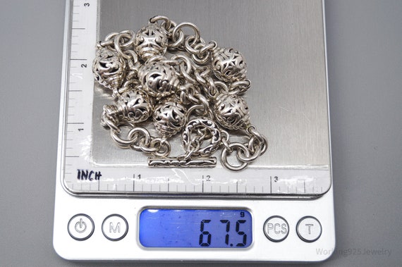 Vintage Scroll Swirl Pattern Silver Toggle Neckla… - image 8