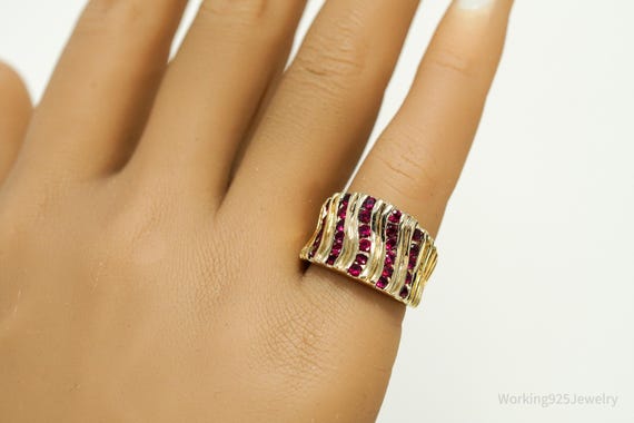 VTG Designer Ross Simons Ruby Gold Over Sterling … - image 8