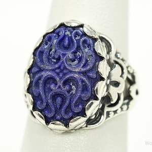 Vintage Native Designer Carolyn Pollack Relios Lapis Lazuli Sterling Silver Ring - Size 7