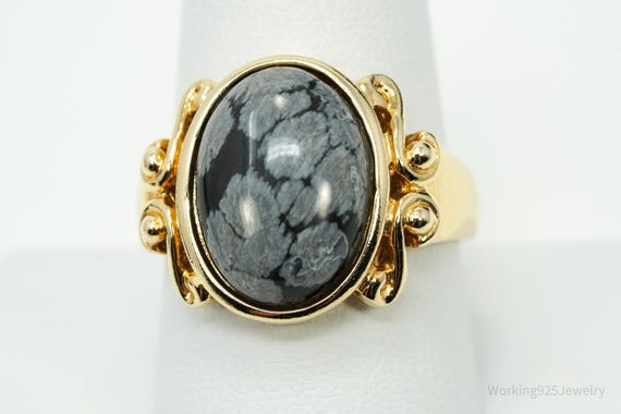 Designer Ross Simons Snowflake Obsidian Gold Over… - image 2