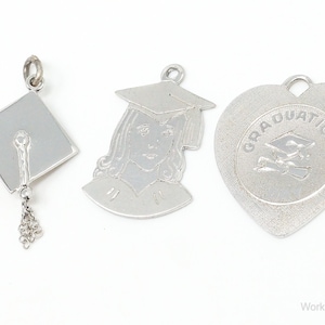 Vintage Graduation Sterling Silver Charms Lot