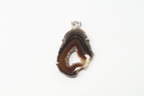 Vintage Large Brown Crazy Lace Agate Sterling Sil… - image 3