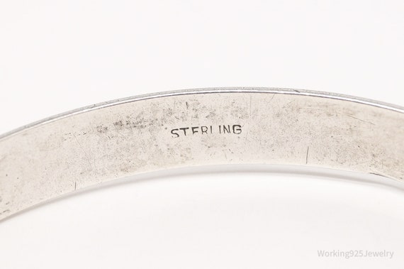 Antique Sterling Silver Bangle Bracelet - 7 5/8" - image 5