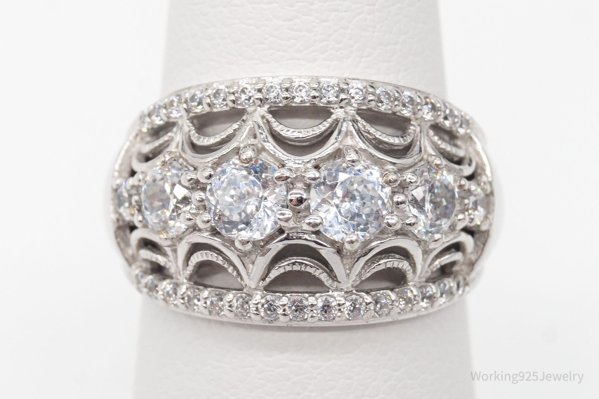 Anillo de plata de ley con circonita cubica de diseno vintage Tacori IV Talla 7 Etsy Mexico