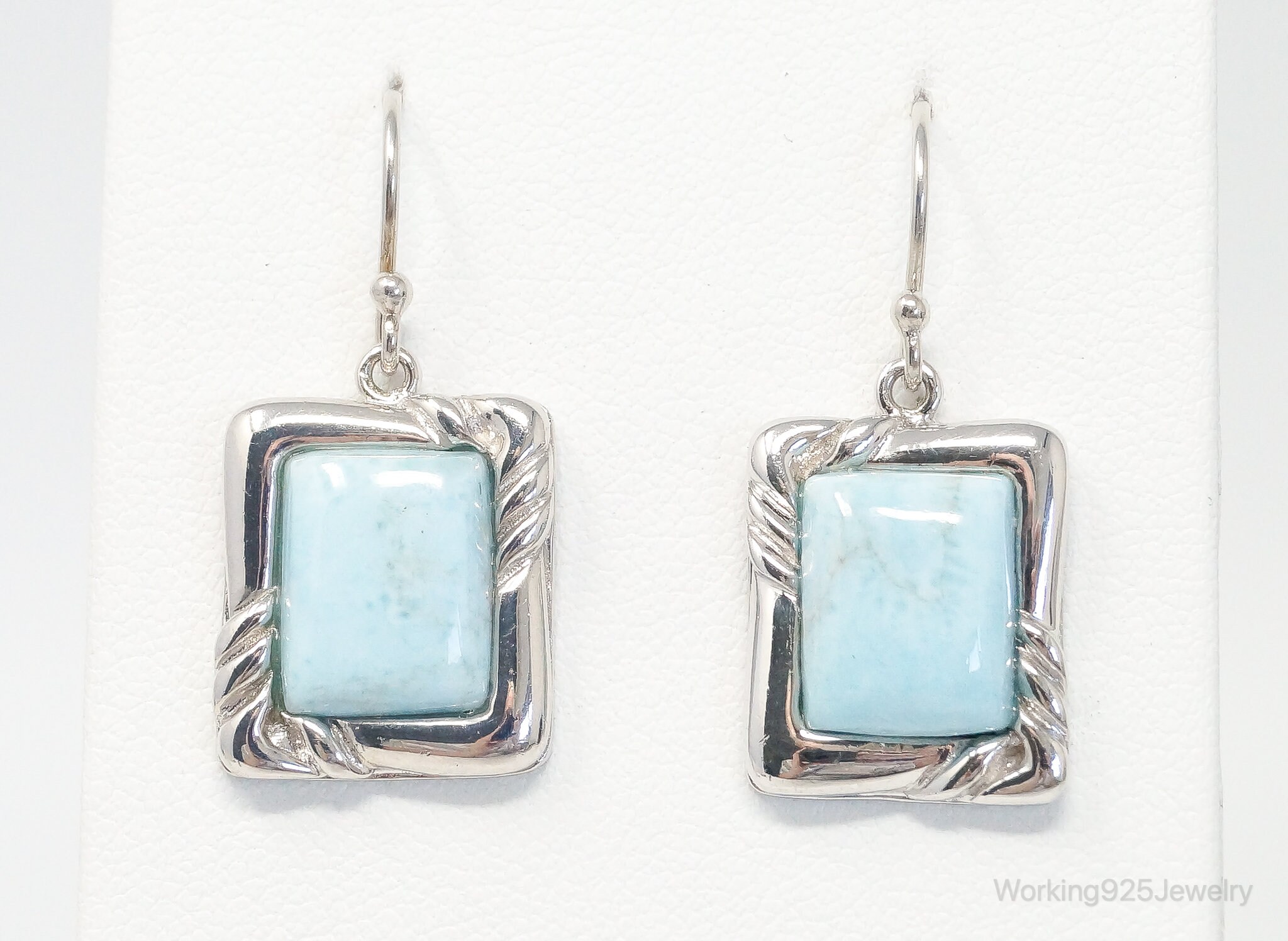 Designer BBJ Blue Larimar Sterling Silver Earrings Etsy