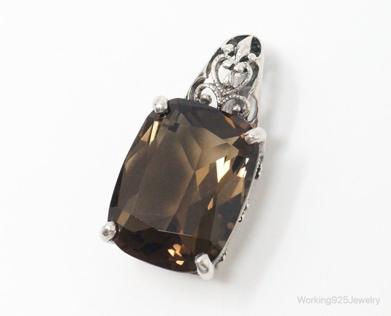 Vintage Designer CNA Large Smoky Topaz Sterling Si