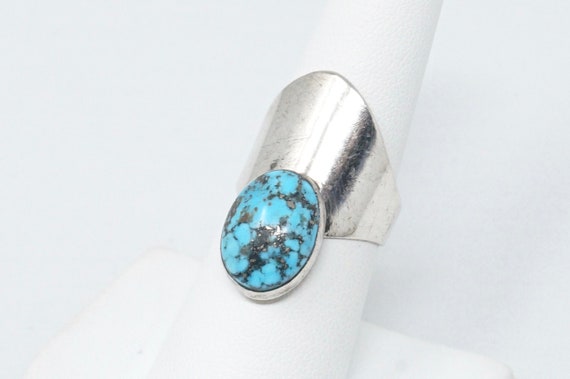 Vintage Mexico Handmade Turquoise Sterling Silver… - image 2
