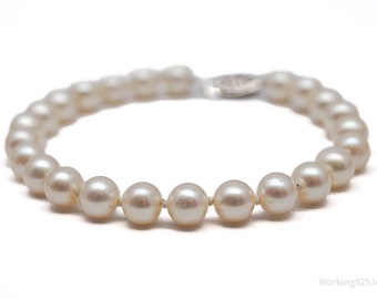 Vintage Pearl 14K White Gold Bracelet - 7 5/8"