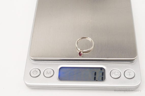 Vintage Ruby Silver Ring - Size 4 - image 7