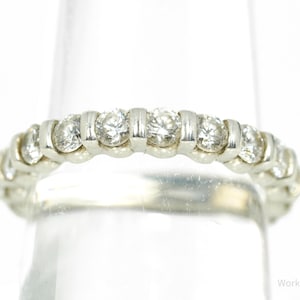 Vintage Diamonique Cubic Zirconia Sterling Silver Ring - Size 6