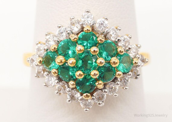 Designer UTC Lab Emerald Cubic Zirconia Gold Verm… - image 4