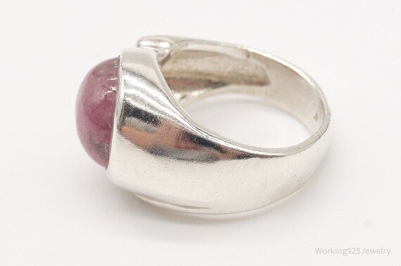 Vintage Rhodonite Silver Ring - Size 5.25 - image 6