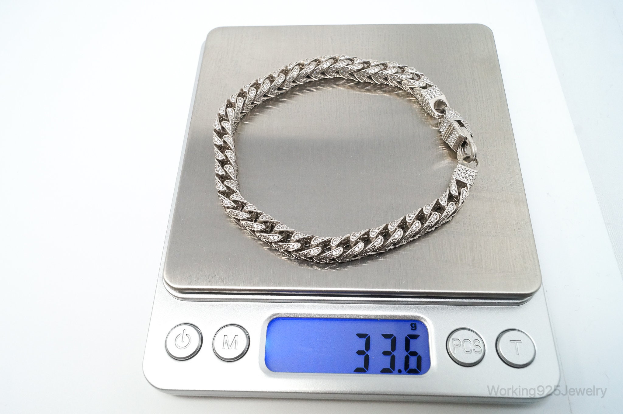 Vintage High End Style Cubic Zirconia Chain Link Sterling