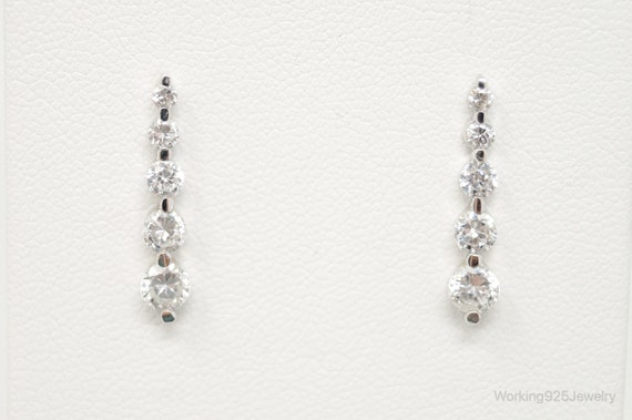 Cubic Zirconia Sterling Silver Earrings - image 3