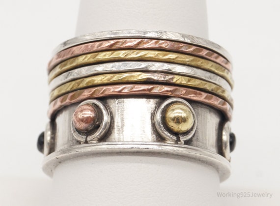 Copper Spinner Bracelet with Sterling Silver