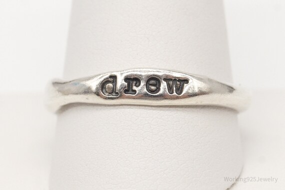Vintage "Drew" Name Sterling Silver Ring - Size 1… - image 3