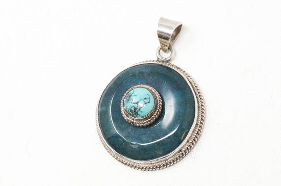 Vintage Southwest Style Turquoise Sterling Silver… - image 3