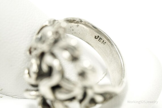 Bague Vintage En Argent Sterling Style Danois Moderniste - Taille 56, Poinçonnée, Occasion