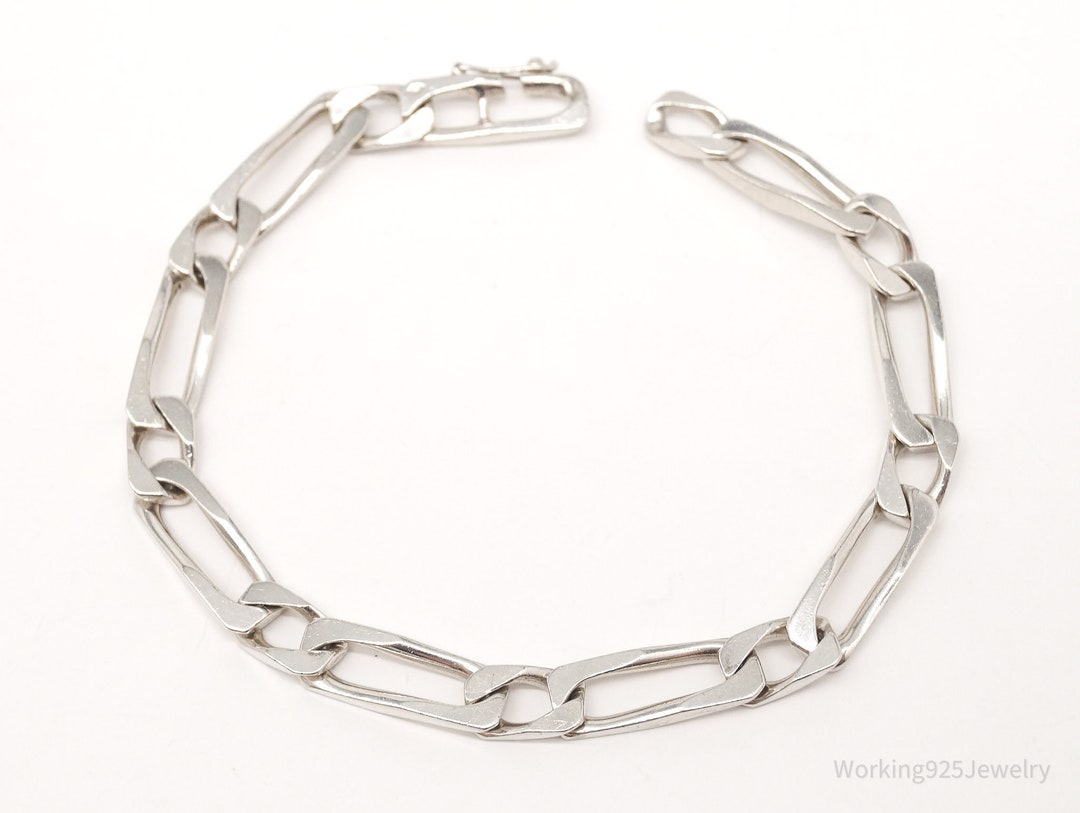Vintage French Chain Link Sterling Silver Bracelet 8.75 - Etsy