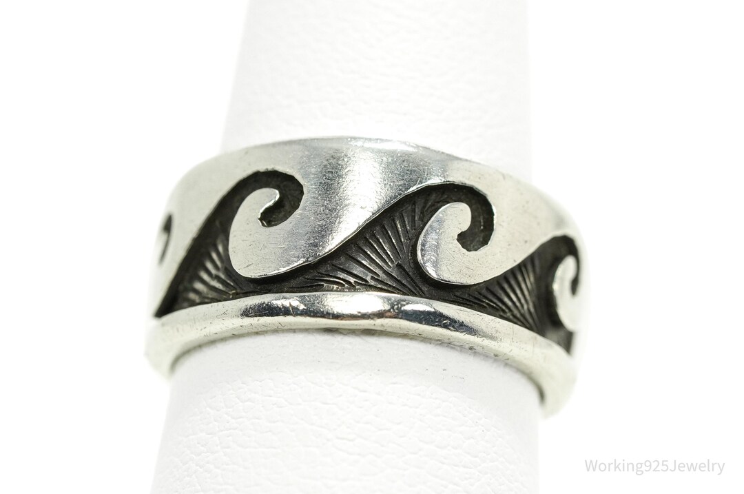 Vintage Native American Waves Sterling Silver Band Ring - Size 6.5 - Etsy
