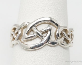 Vintage Celtic Knot Sterling Silver Ring Size 6.75