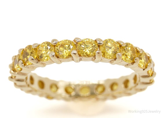 Designer ADI Yellow Cubic Zirconia Gold Over Ster… - image 5