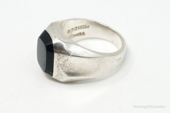 Vintage Mexico Black Onyx Sterling Silver Ring - … - image 4