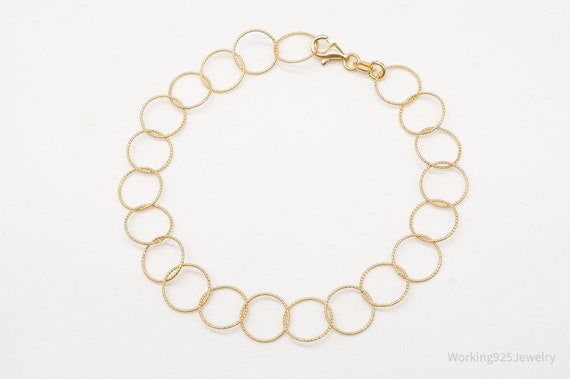 Vintage Danecraft Circle Chain Link Gold Vermeil … - image 3