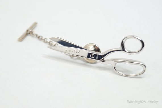 Vintage German Gingher Scissors Chrome Silver Bro… - image 2
