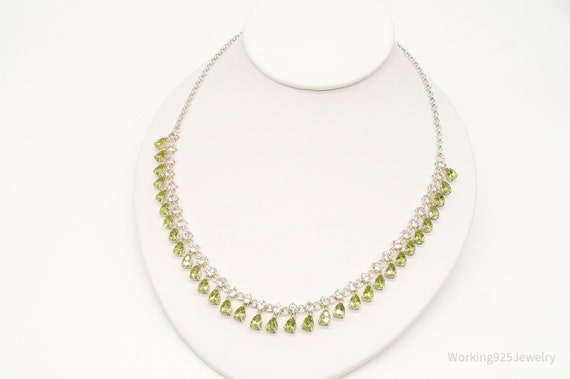 Antique peridot and diamond riviere necklace | DB Gems