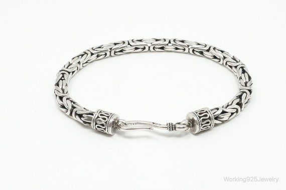 Vintage Byzantine Chain Balinese Sterling Silver … - image 1