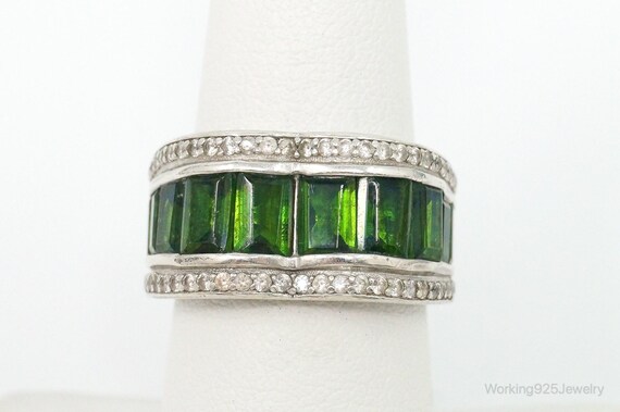 Designer Lab Emerald Cubic Zirconia Sterling Silv… - image 2