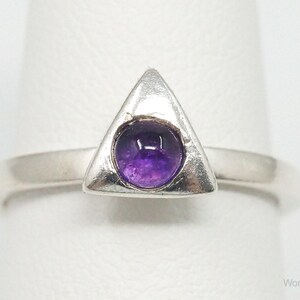 Vintage Amethyst Sterling Silber Ring - Größe 6