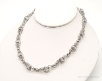 Antique Designer Binder Bros Inc Crystal Art Deco Sterling Silver Necklace 16"