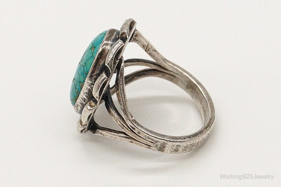 VTG Native American Turquoise Unsigned Sterling S… - image 4