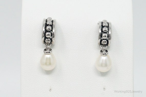 Designer Pearl Sterling Silver Earrings - image 2