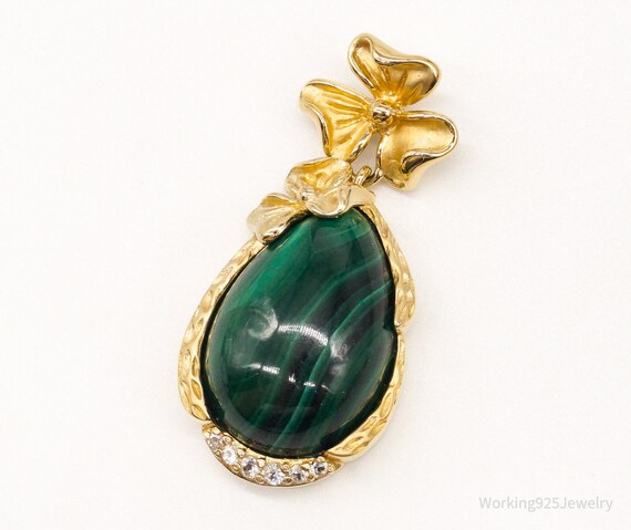 Designer Ross Simons Malachite Cubic Zirconia Gol… - image 1