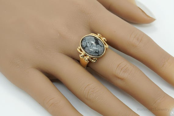 Designer Ross Simons Snowflake Obsidian Gold Over… - image 8