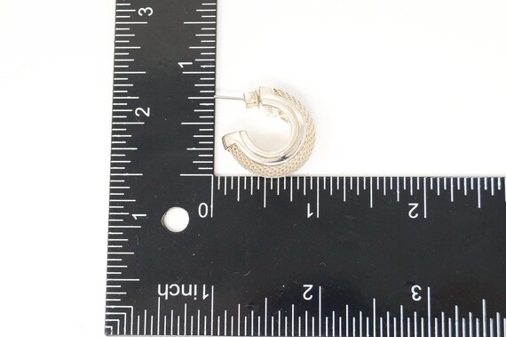 Designer Espo Sig Mesh Hoop Sterling Silver Earri… - image 10