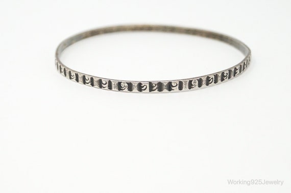 Antique Art Deco Sterling Silver Bangle Bracelet - image 4