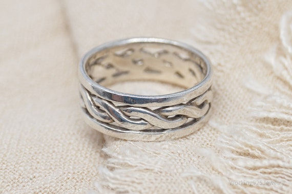 Vintage Twist Design Sterling Silver Band Ring - … - image 3
