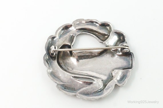 Antique Bird Sterling Silver Brooch Pin - Gem