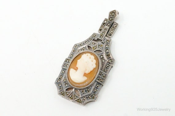 Vintage Judith Jack Carved Shell Lady Cameo Marca… - image 2