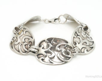 Designer Silpada Waves Panels Sterling Silver Bracelet