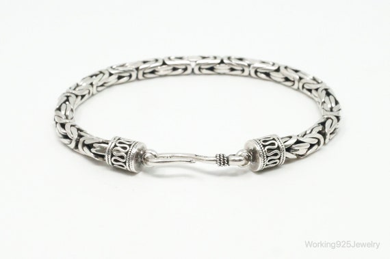 Vintage Byzantine Chain Balinese Sterling Silver … - image 2